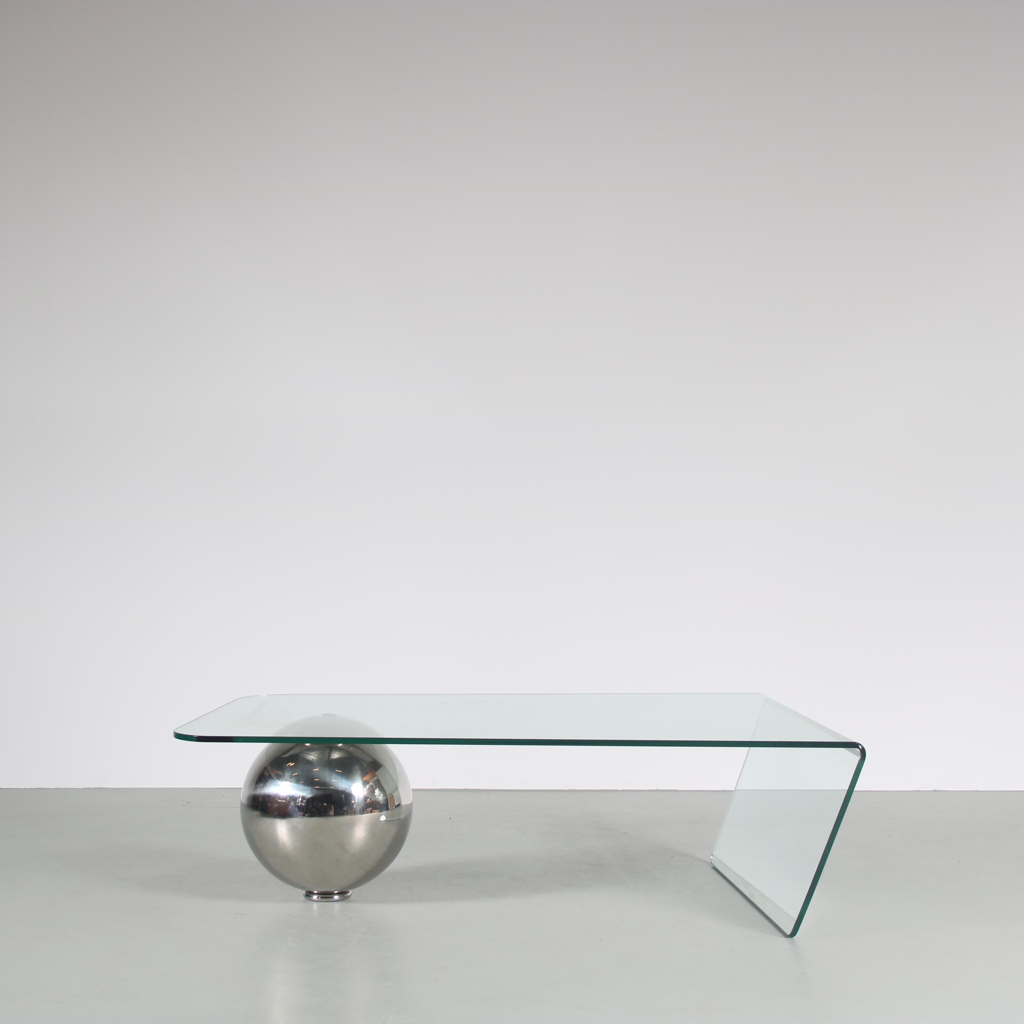 Metal “Globe” Coffee Table by Giorgio Cattelan for Cattelan, Italy, 1970