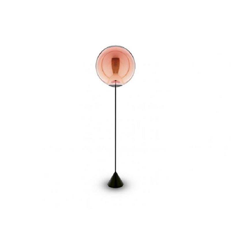 Modern Globe Cone Floor Lamp Copper For Sale