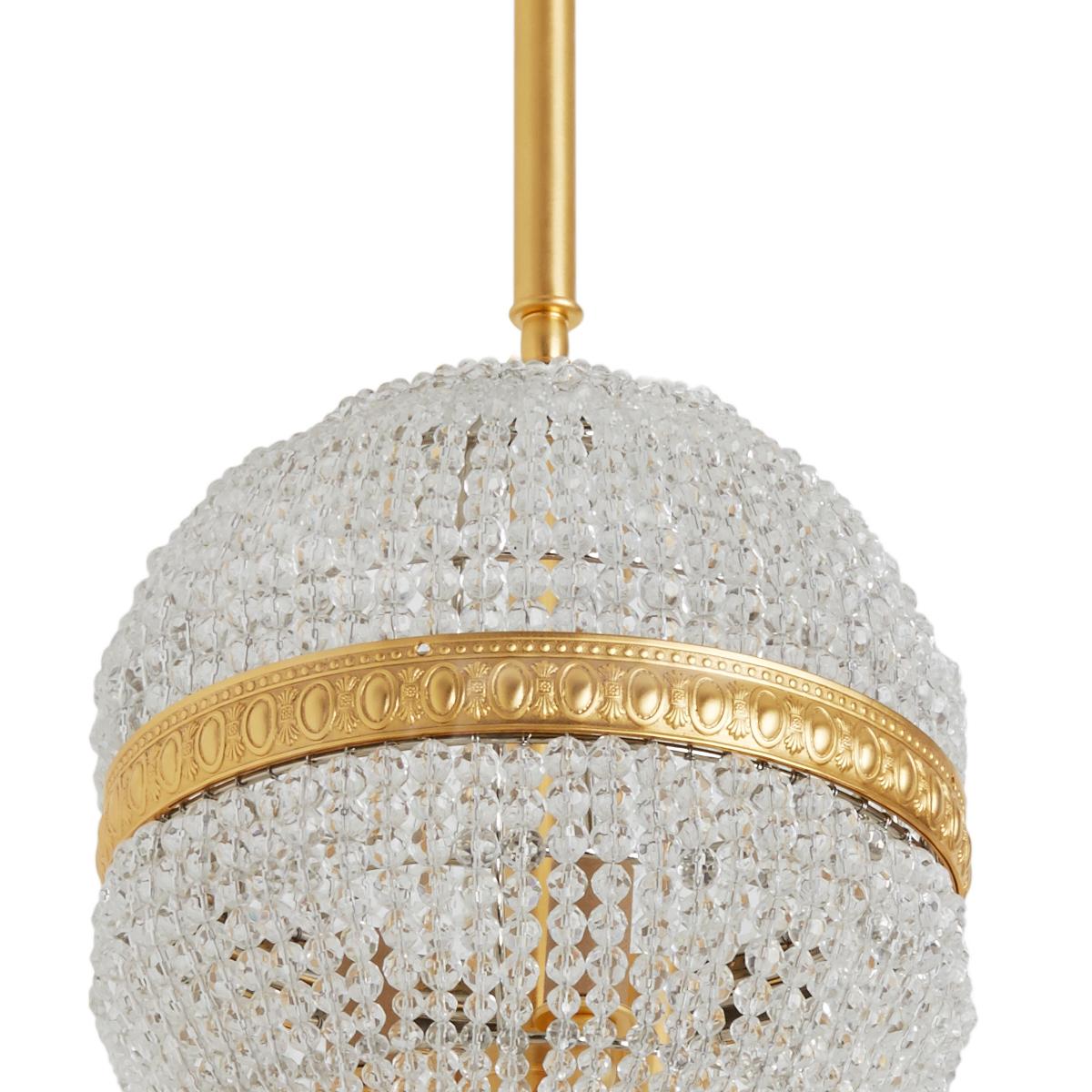 Americano Globe Crystal Beaded Small Pendant Light (Luce a sospensione piccola con perline di cristallo) in vendita