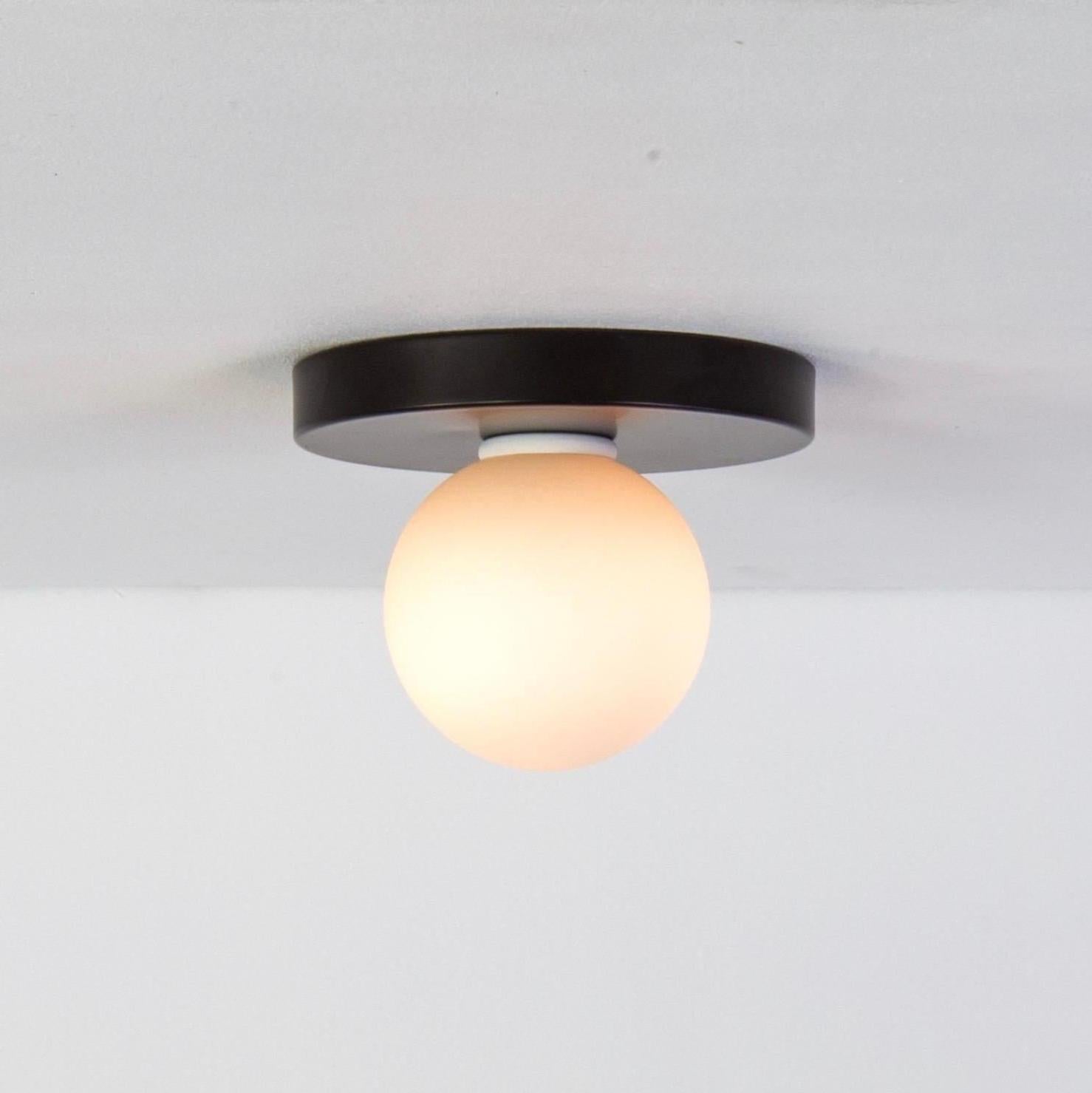 Modern Globe Flush Mount by Research.Lighting, Black, In Stock For Sale