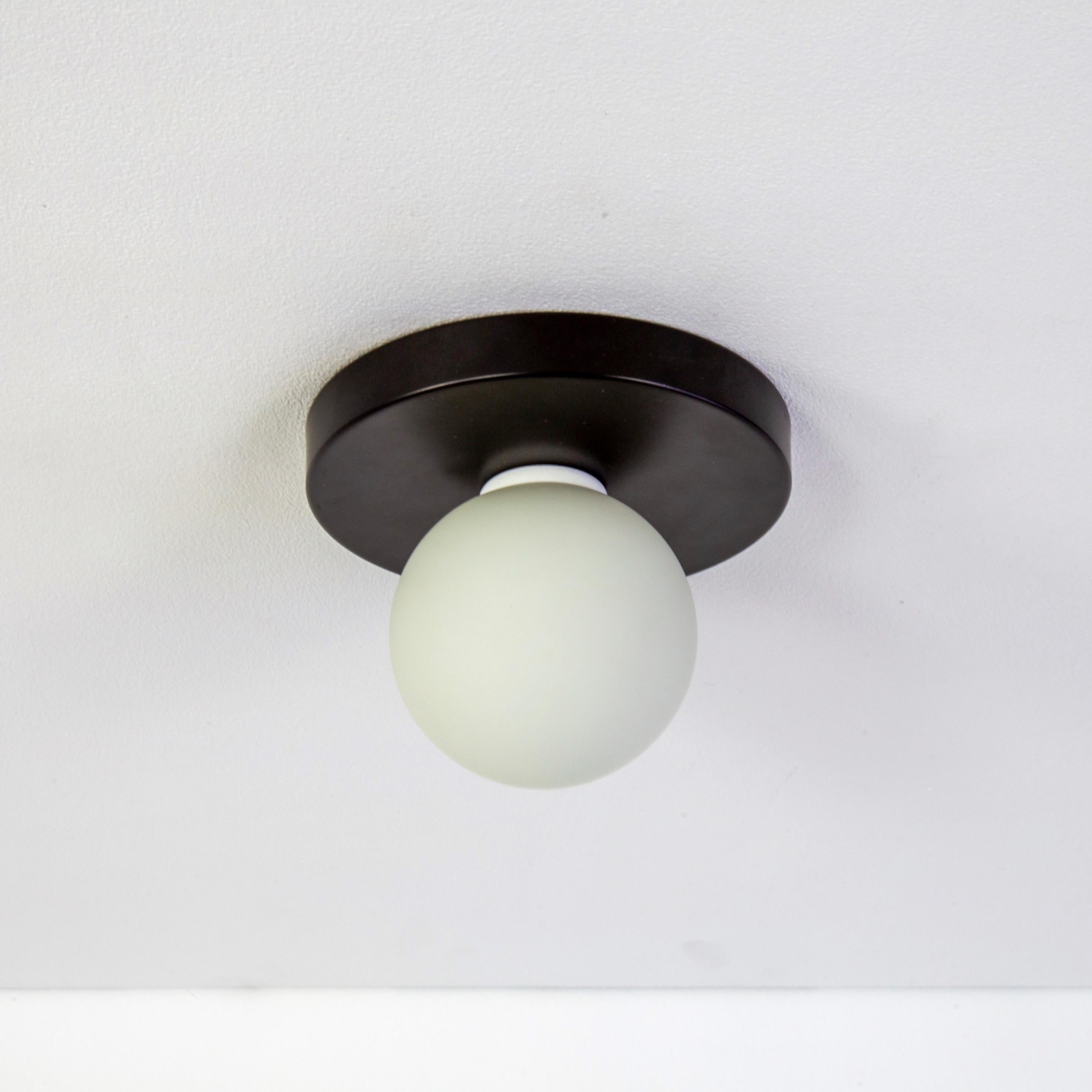 Globe Flush Mount by Research.Lighting, Black, In Stock In New Condition For Sale In Brooklyn, NY