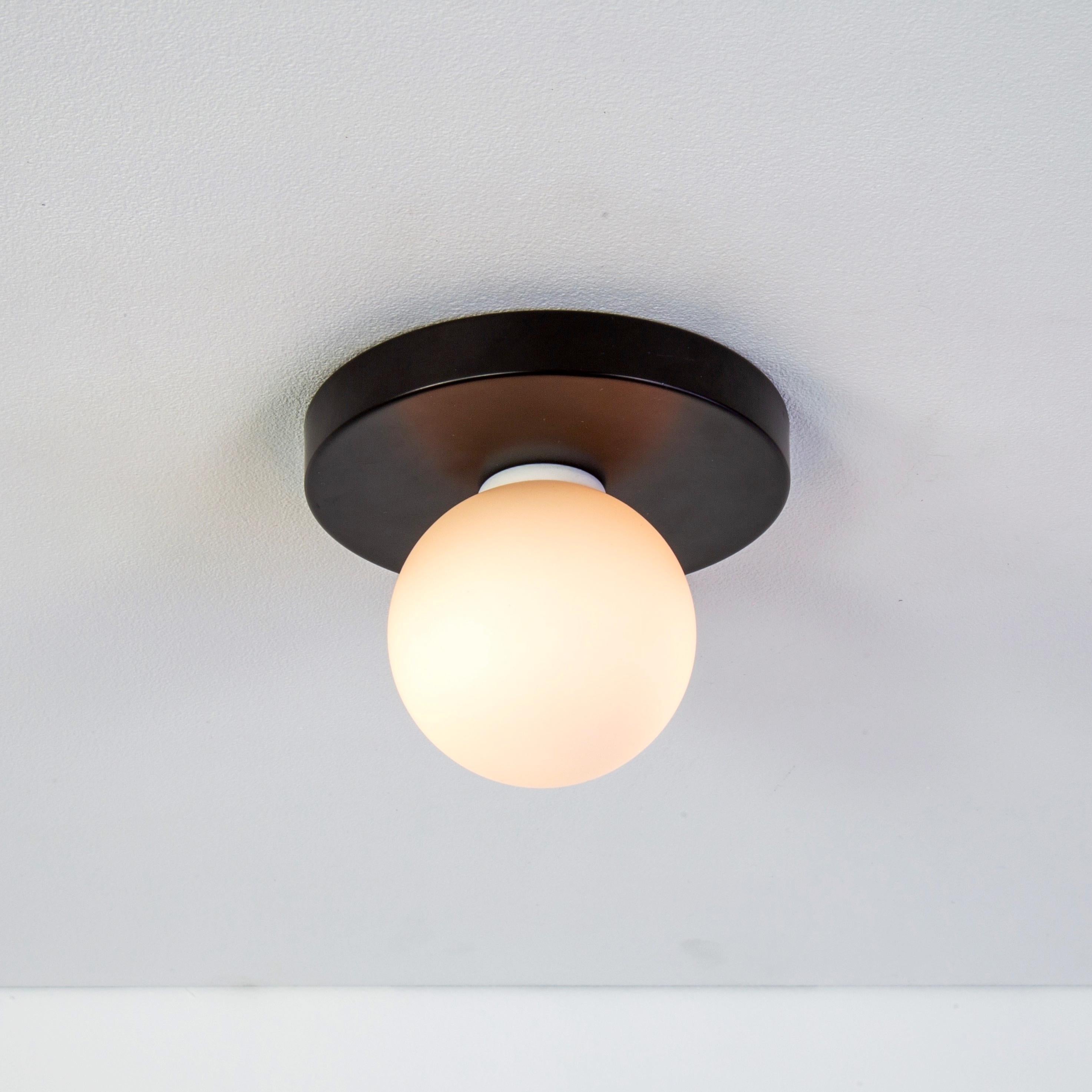 Contemporary Globe Flush Mount by Research.Lighting, Black, In Stock For Sale