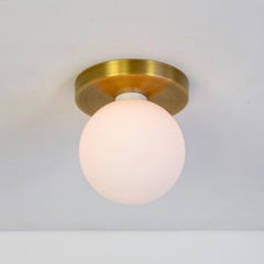 Globe Flush Mount by Research.Lighting, Brushed Brass, 5in Glass, Made to Order