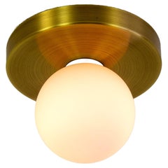 Globe Flush Mount by Research.Lighting, Brushed Brass, In Stock