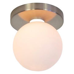 Globe encastré par Research, en nickel brossé, verre de 5 pouces, fabriqué sur commande