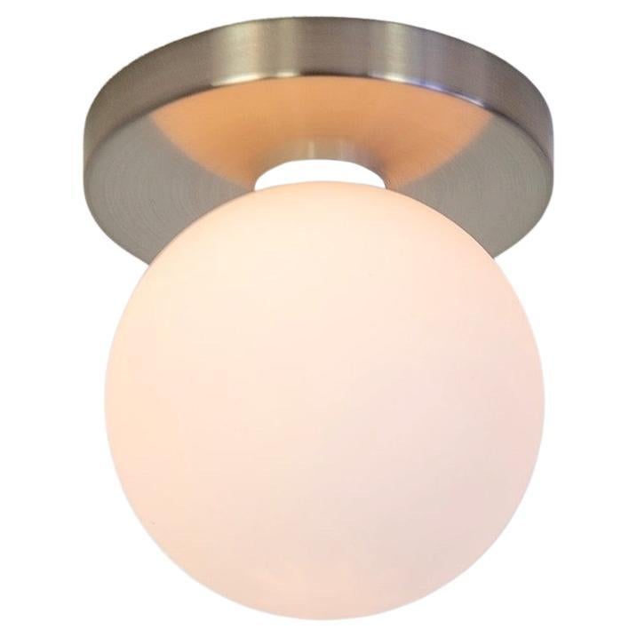 Globe encastré par Research, en nickel brossé, verre de 5 pouces, fabriqué sur commande
