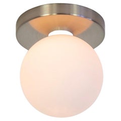 Globe Flush Mount by Research.Lighting, Brushed Nickel, 5in Glass, Made to Order