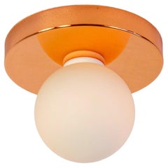 Globe Flush Mount by Research.Lighting, Copper, 3in Glass Globe, In Stock