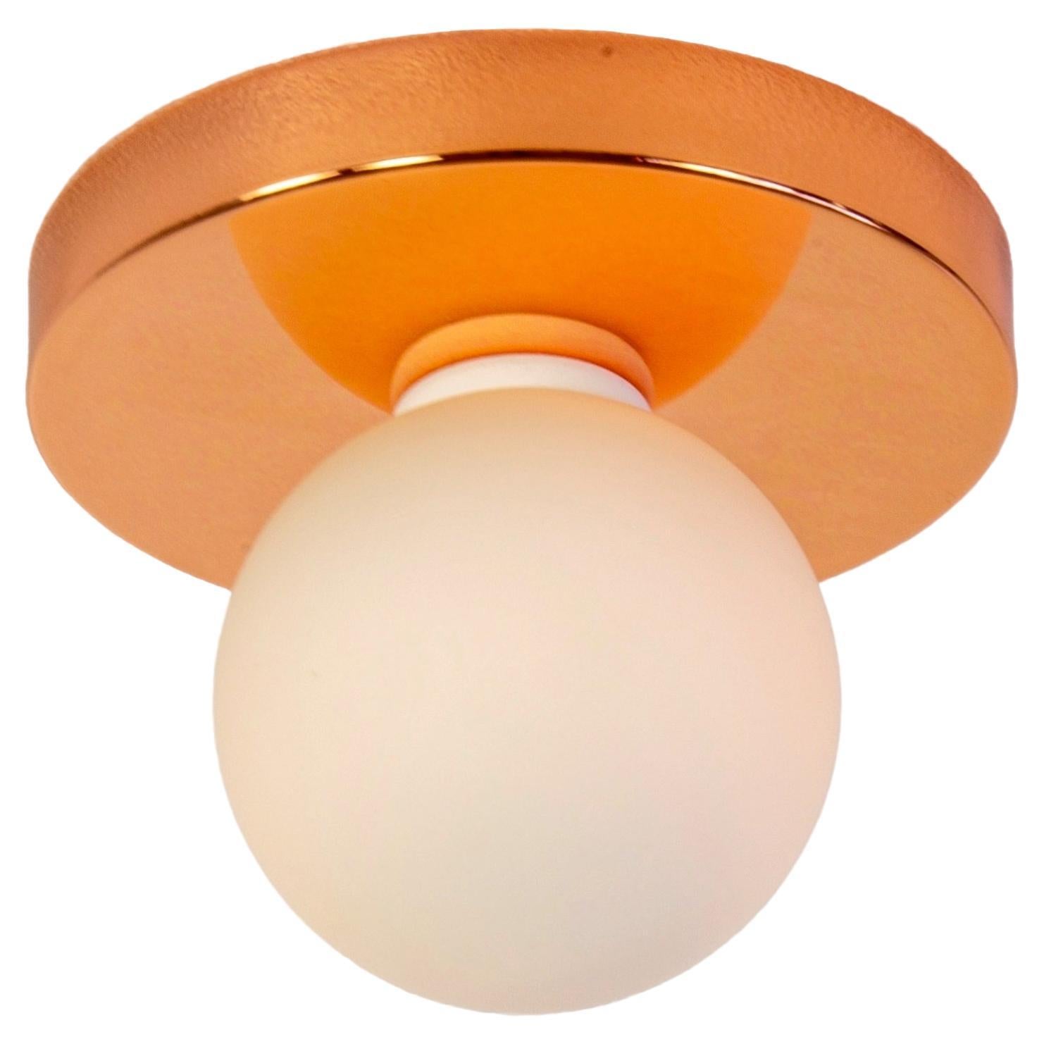 Globe Flush Mount by Research.Lighting, Copper, 3in Glass Globe, In Stock