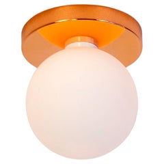 Globe Flush Mount, Research.Lighting, Cobre pulido, Cristal de 5 pulgadas, Hecho a medida