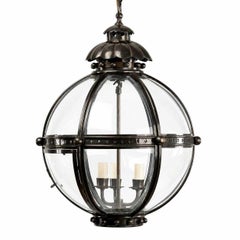 Lanterna a forma di globo in ottone e bronzo