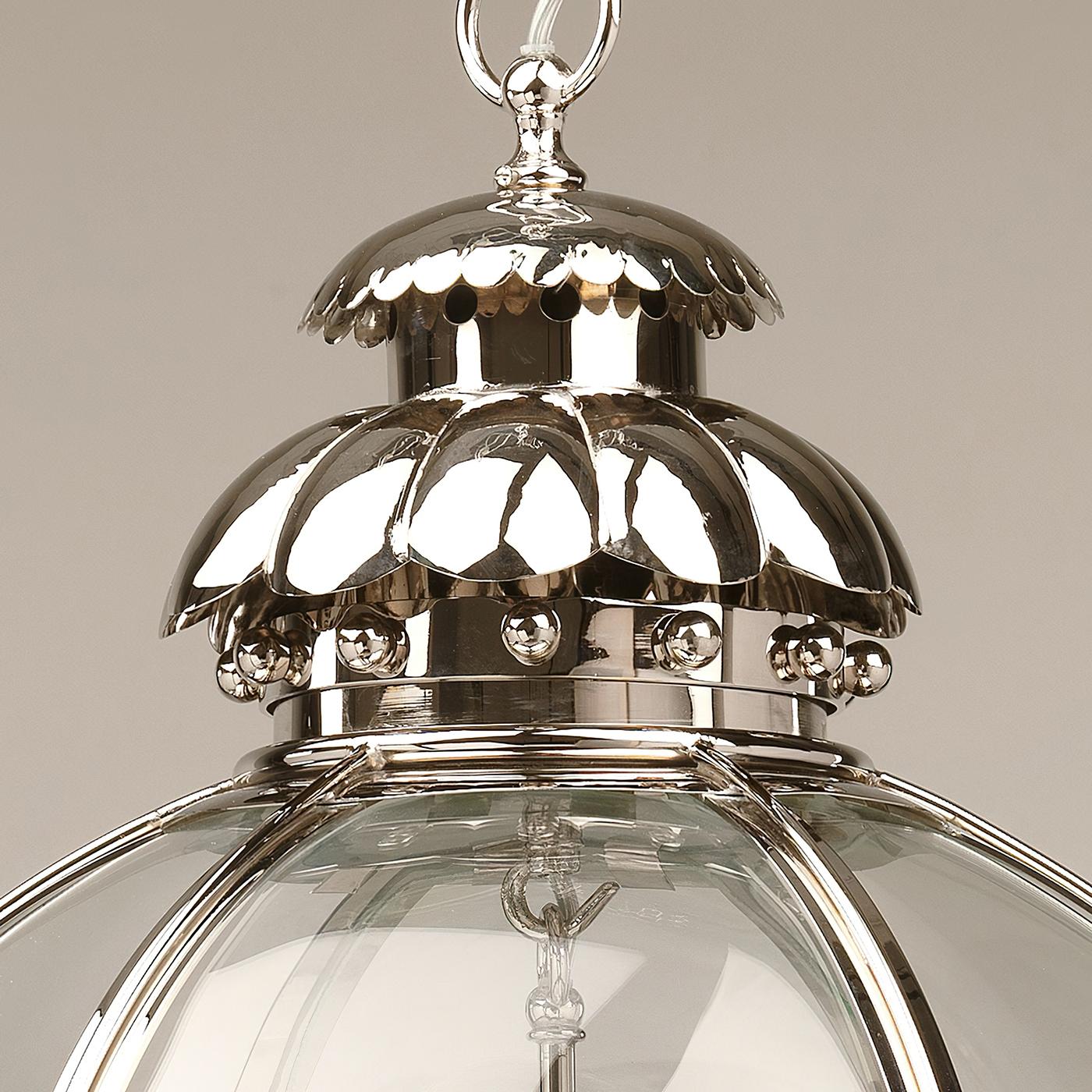 Anglais Lanterne globe, finition nickel, grande taille en vente