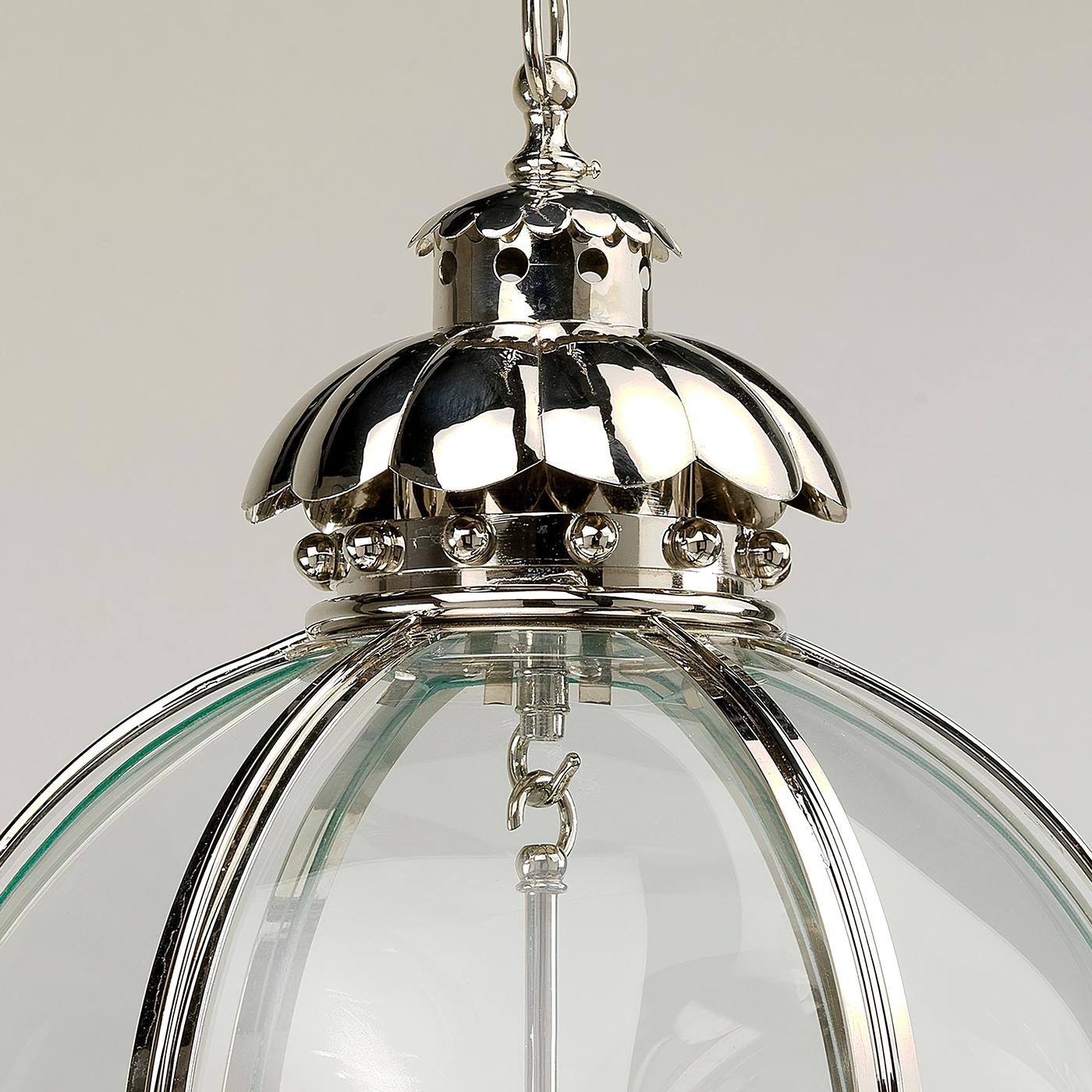 English Globe Lantern, Nickel Finish, Small For Sale
