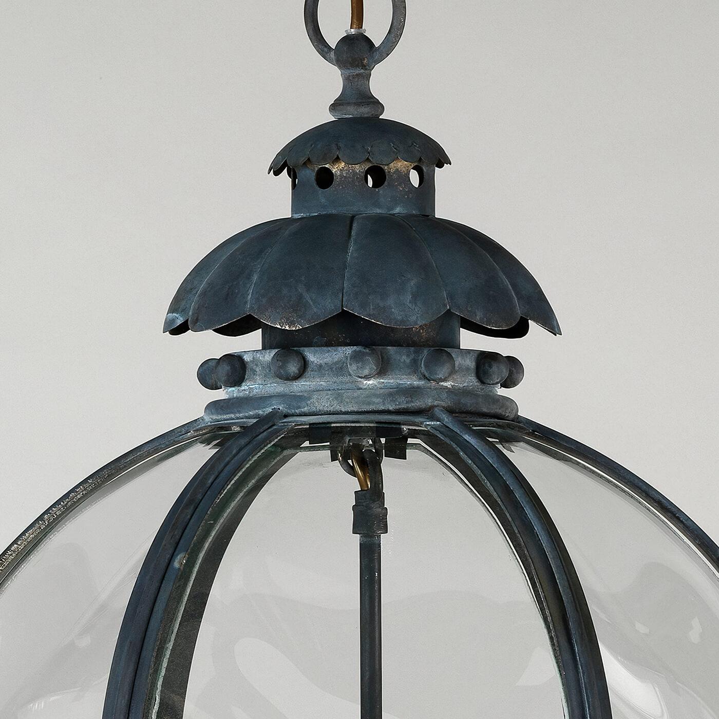Regency Globe Lantern, Zinc Finish, Large For Sale