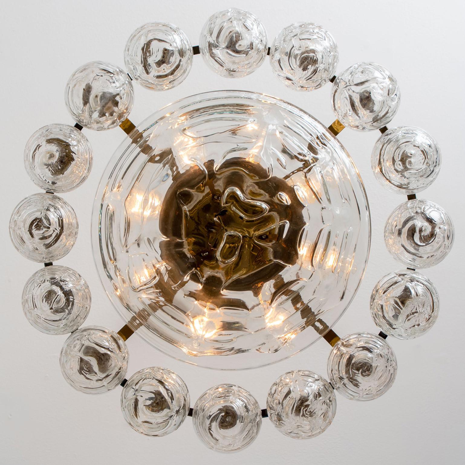 Globe Lights Wave Glass Chandelier by Doria Leuchten, 1965 For Sale 4