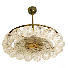 Globe Lights Wave Glass Chandelier by Doria Leuchten, 1965