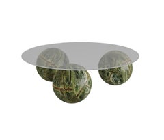 Globe Lux Coffee Table With Glass Top In Dark Emperador