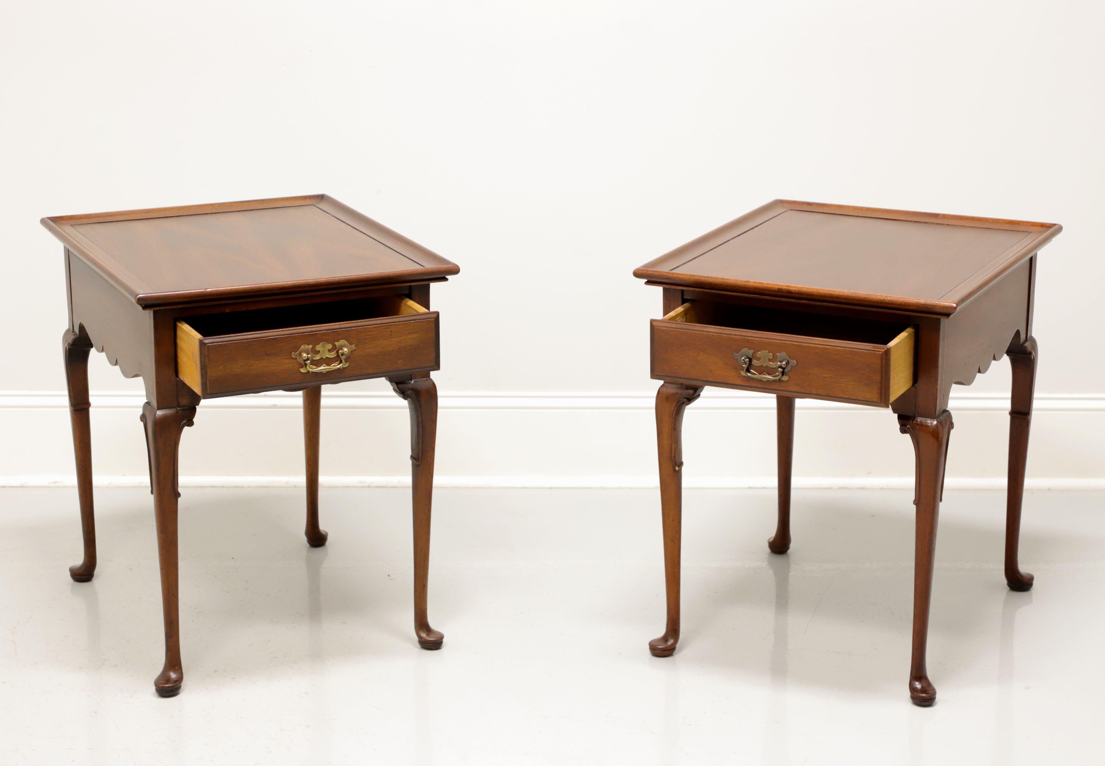 GLOBE Mid 20th Century Mahogany Georgian Style End Side Tables - Pair In Good Condition In Charlotte, NC