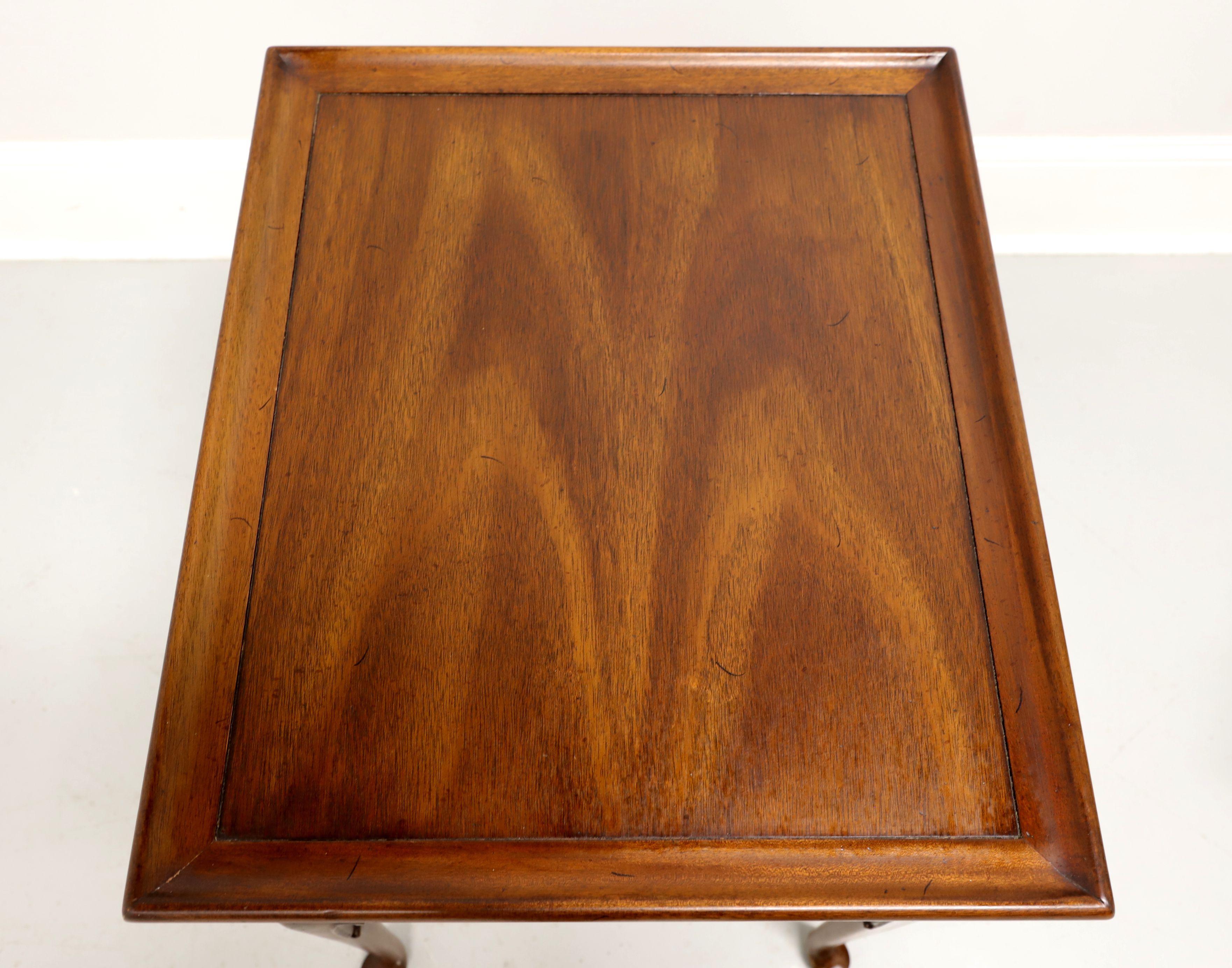 Brass GLOBE Mid 20th Century Mahogany Georgian Style End Side Tables - Pair