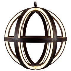 Globe Pendant Led Blackened Brass 