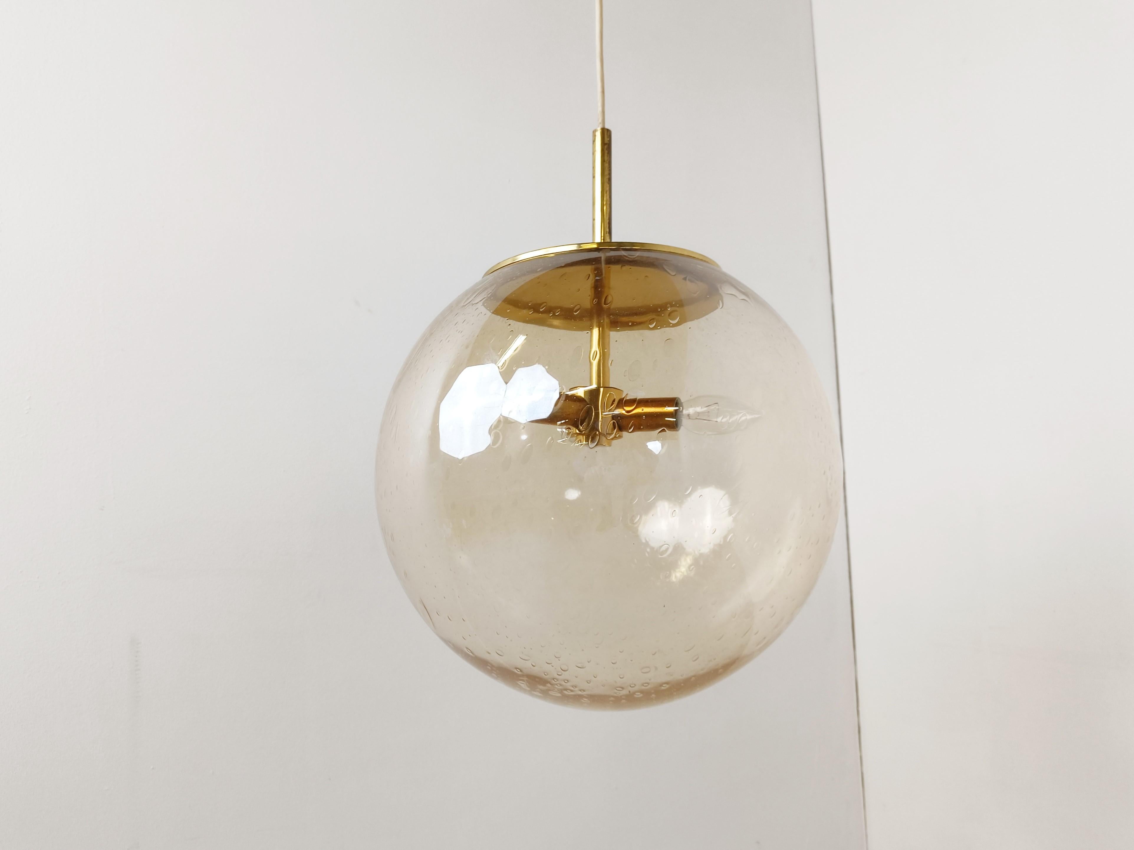 Mid-Century Modern Globe Pendant Light by Glashutte Limburg, 1960s