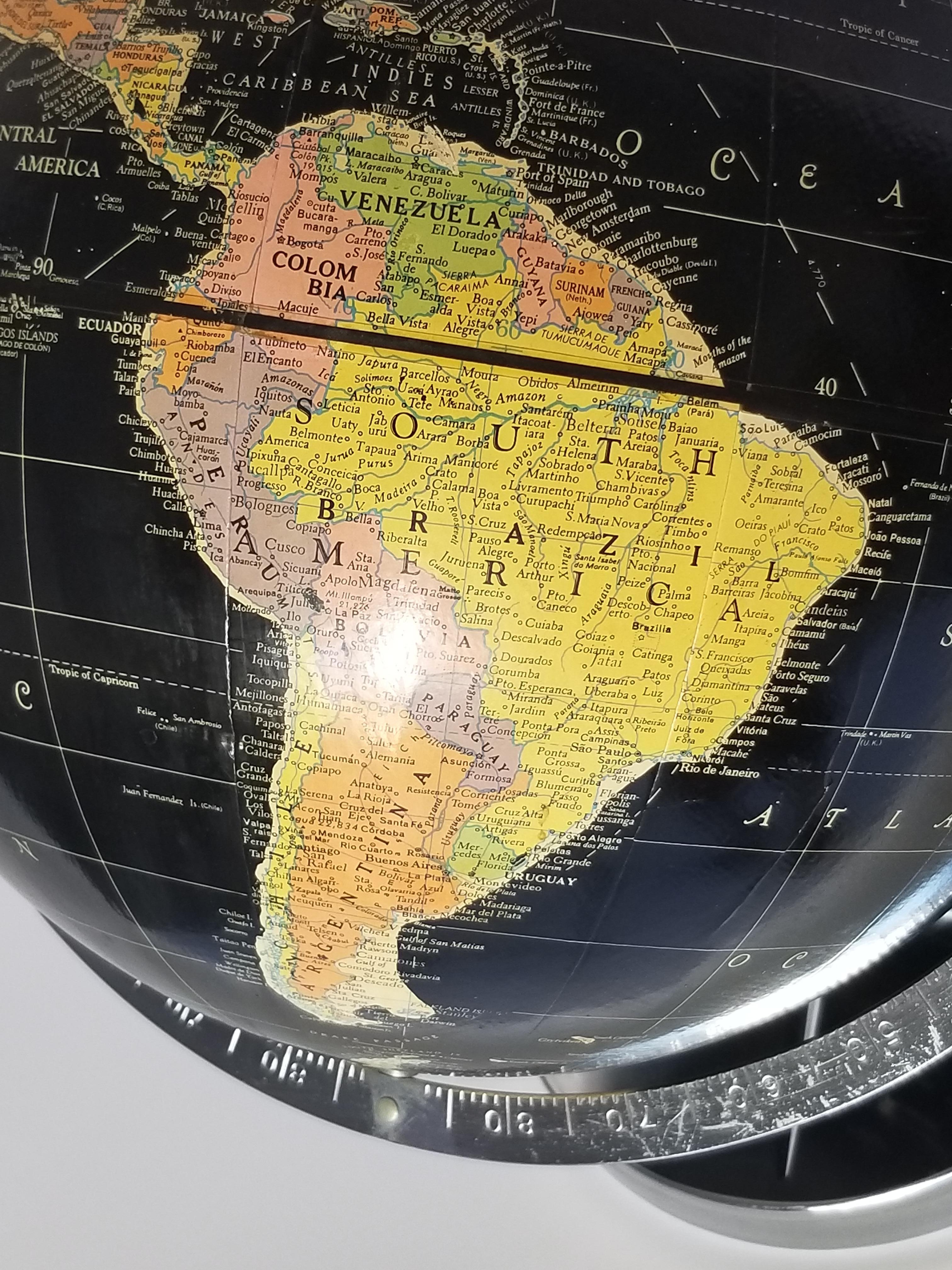 Globe Replogle Midcentury Black with Chrome Base 6