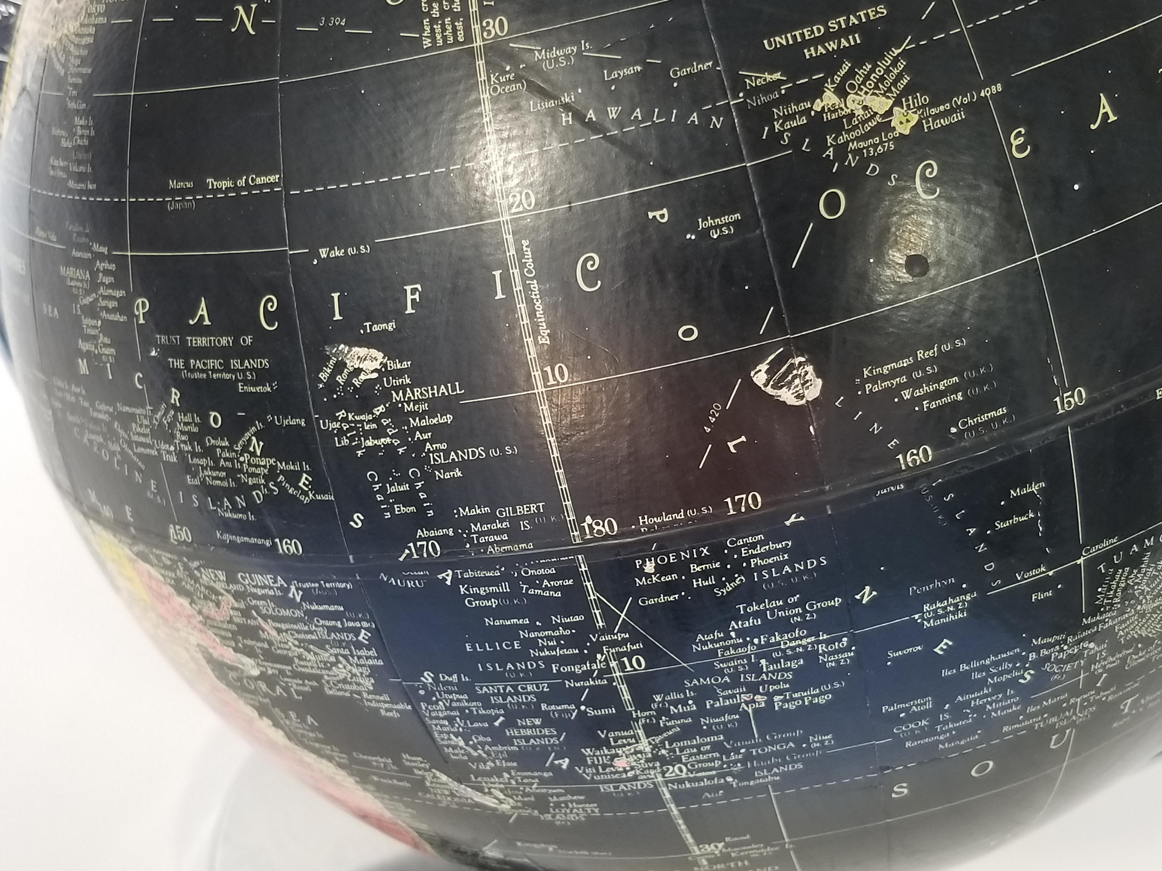 Globe Replogle Midcentury Black with Chrome Base 10