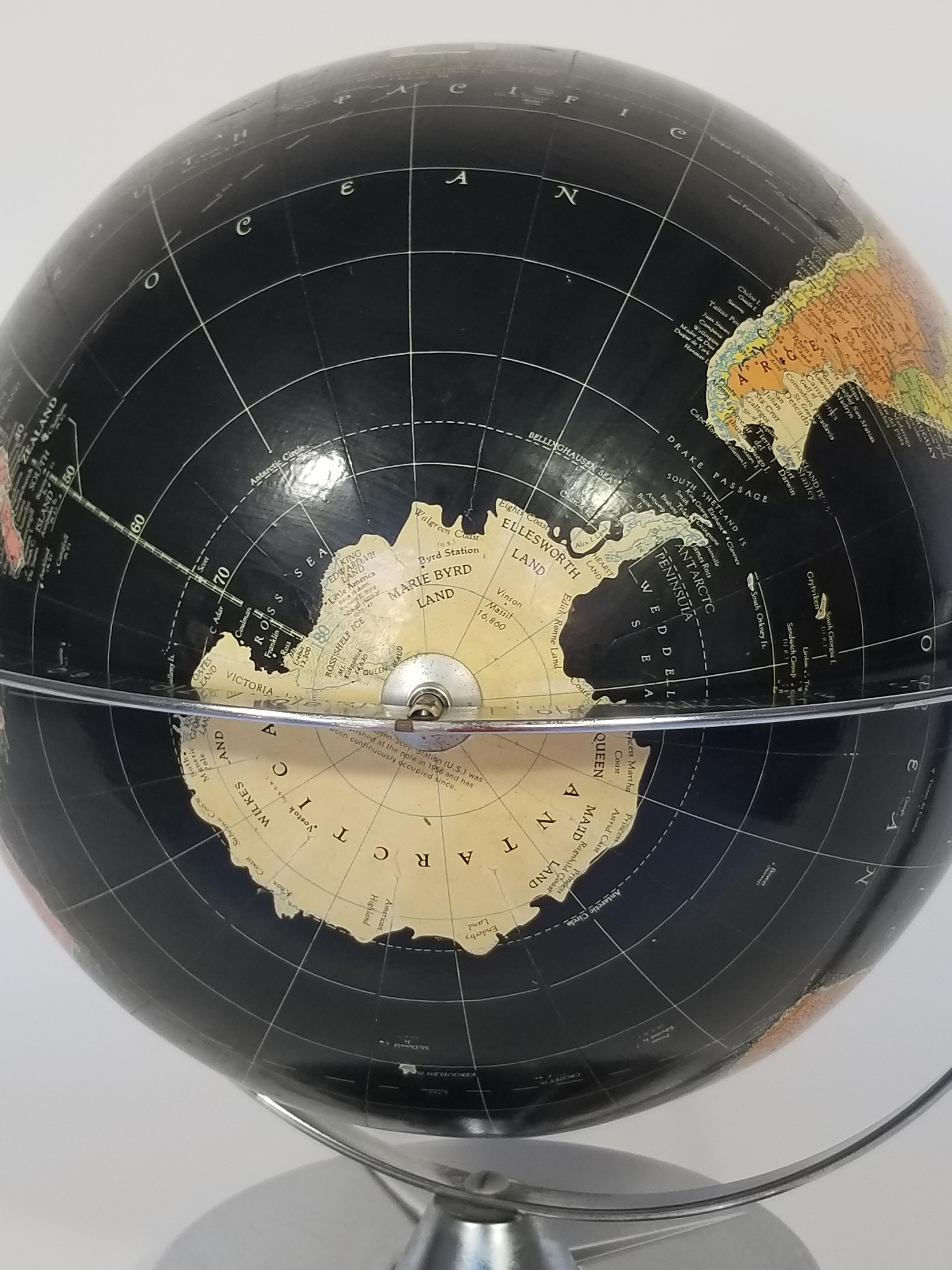 Globe Replogle Midcentury Black with Chrome Base 1