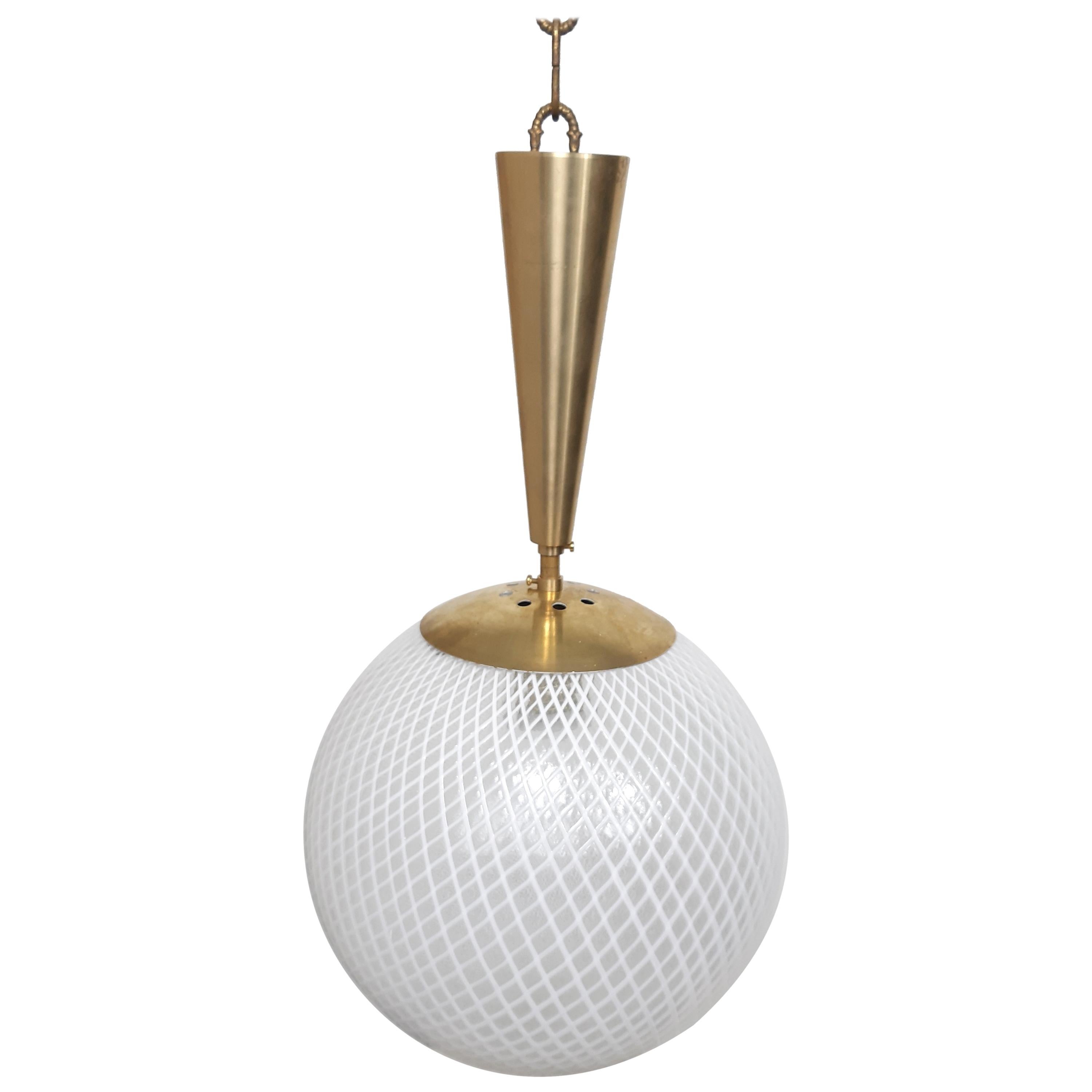Globe "Reticello" Attributed to Carlo Scarpa for Venini, 1950s
