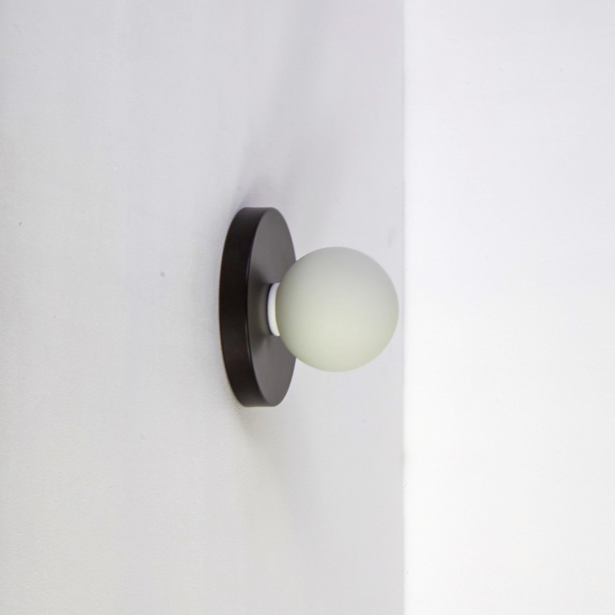 Powder-Coated Globe Sconce by Research.Lighting, Black, 3in Glass Globe, In Stock For Sale