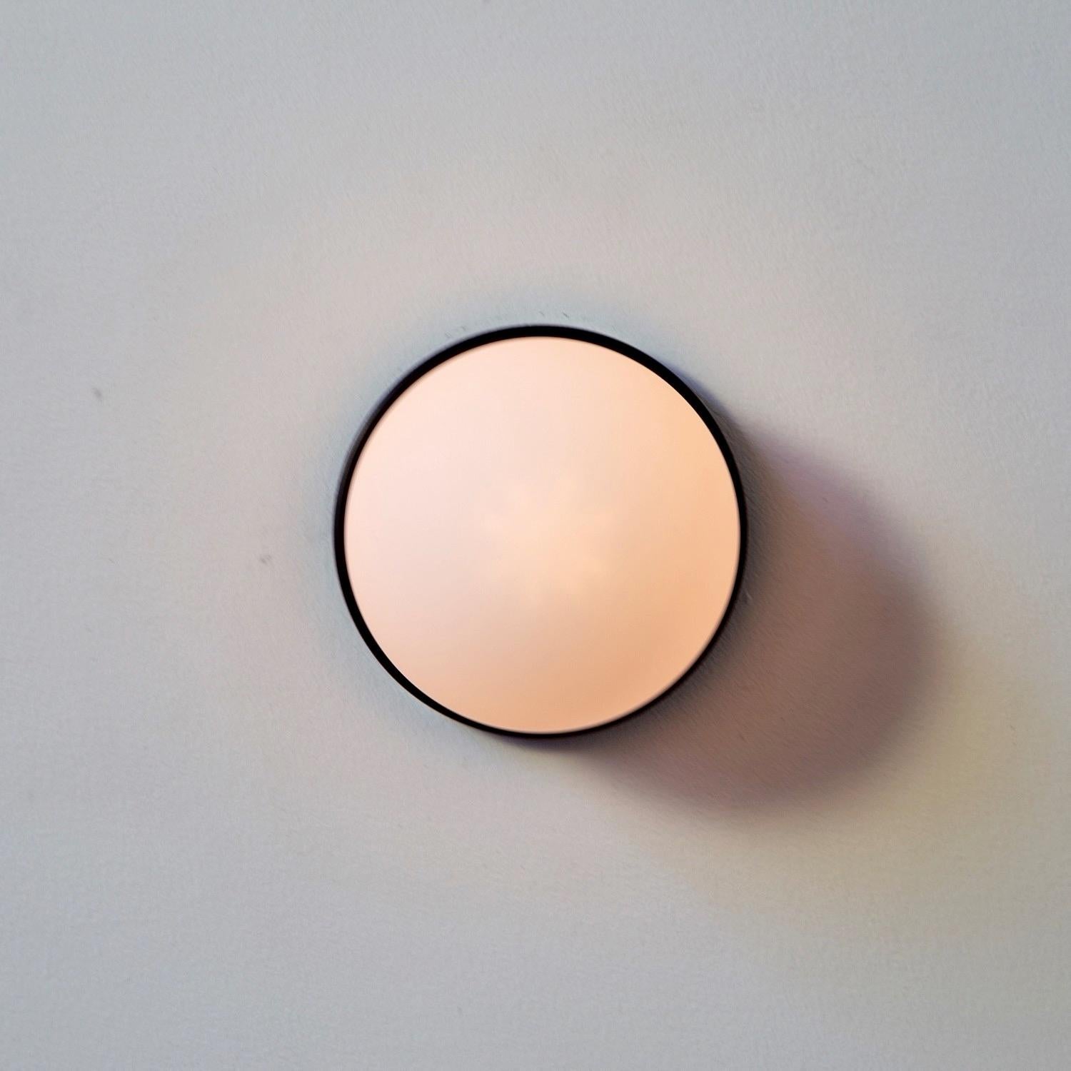 Steel Globe Sconce by Research.Lighting, Black, 5in Glass Globe, Made to Order For Sale