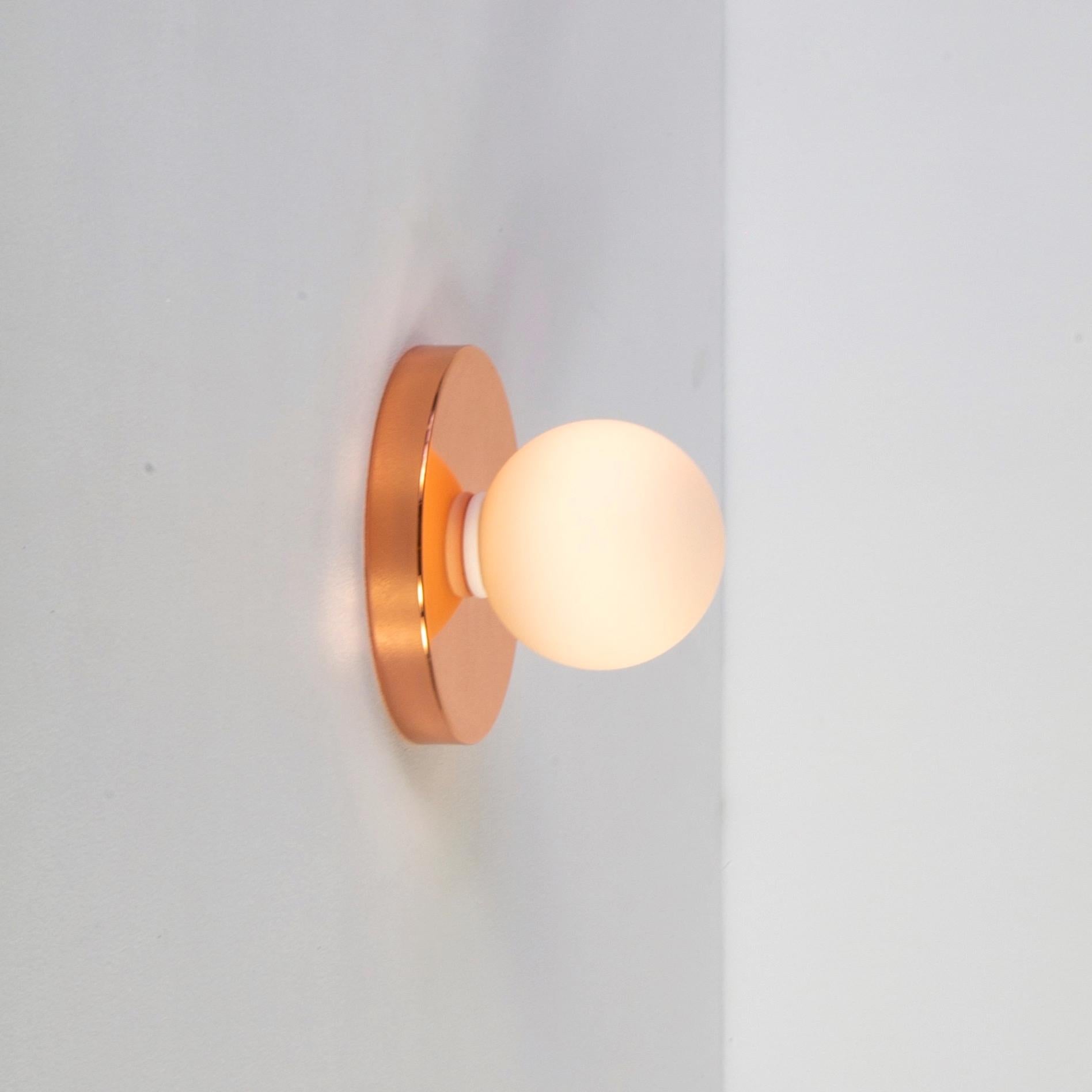 Modern Globe Sconce by Research.Lighting, Copper, In Stock For Sale