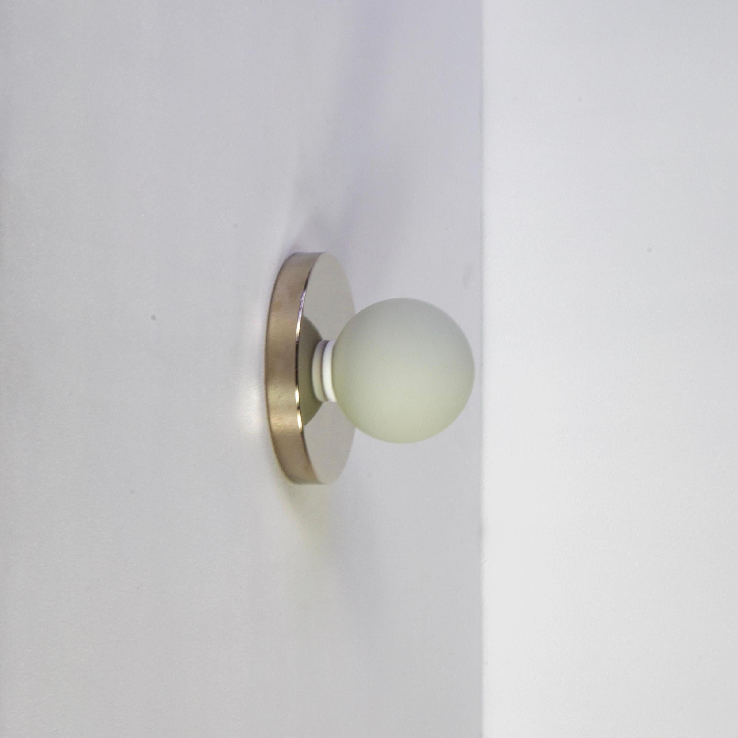 American Globe Sconce by Research.Lighting, Polished Nickel, 3in Glass, In Stock For Sale