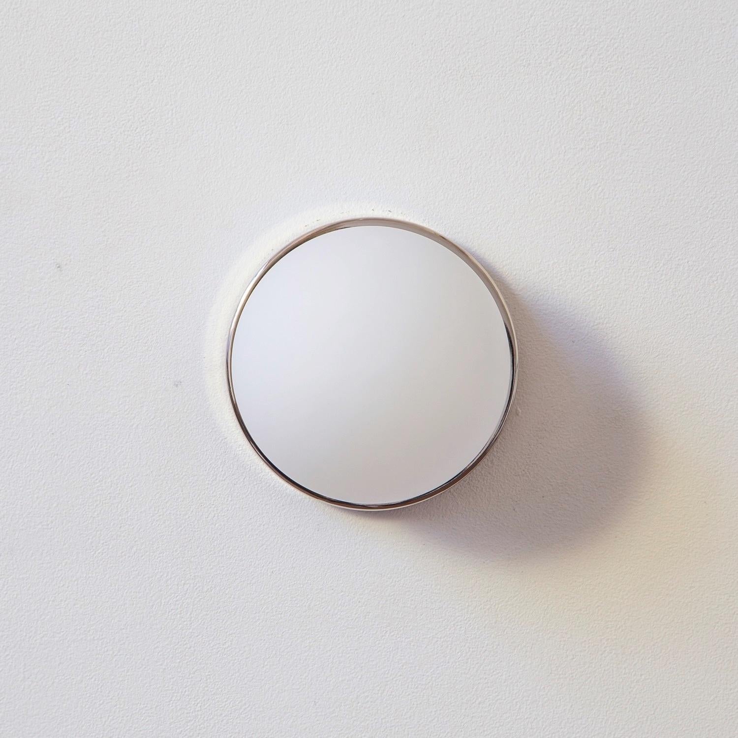 Brass Globe Sconce by Research.Lighting, Polished Nickel, 5in Glass, Made to Order For Sale