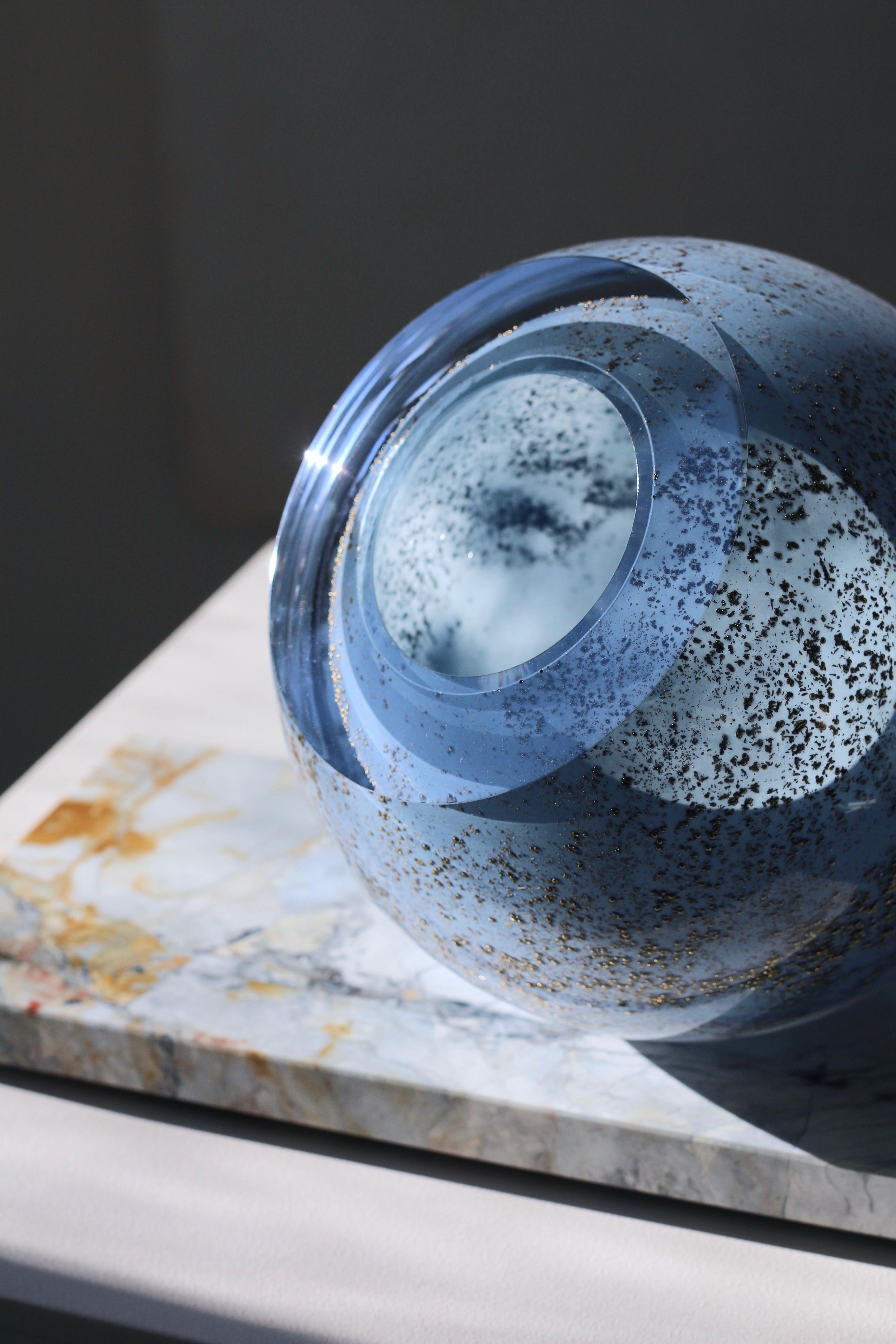 European 'Globe' Round Glass Vase