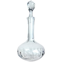 Antique Globe Shape Victorian Glass Decanter