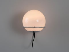 Globe-Shaped Wall Light in Opaline Glass