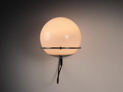 Globe-Shaped Wall Light in Opaline Glass