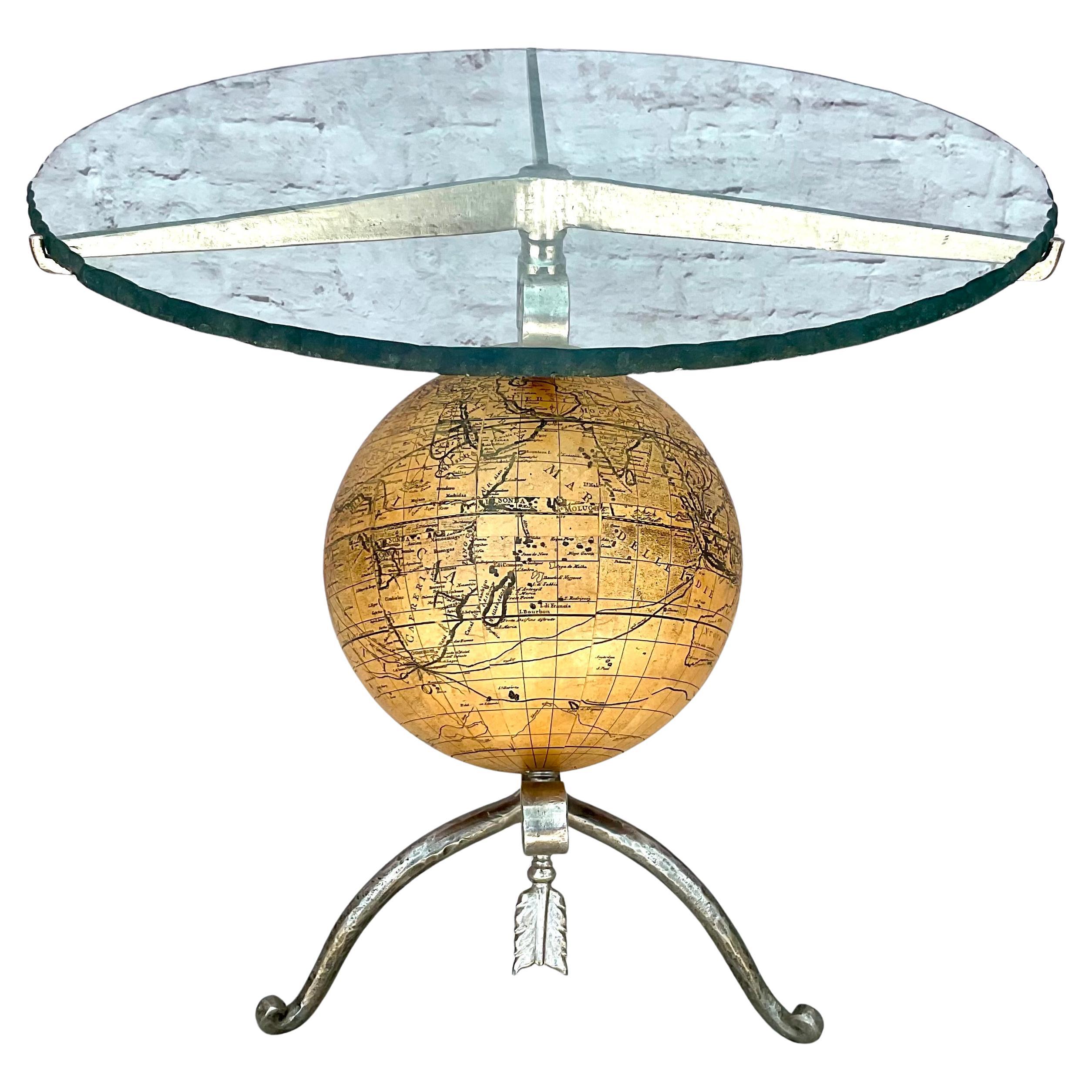 Italian Globe Side Table, Neoclassical Style For Sale