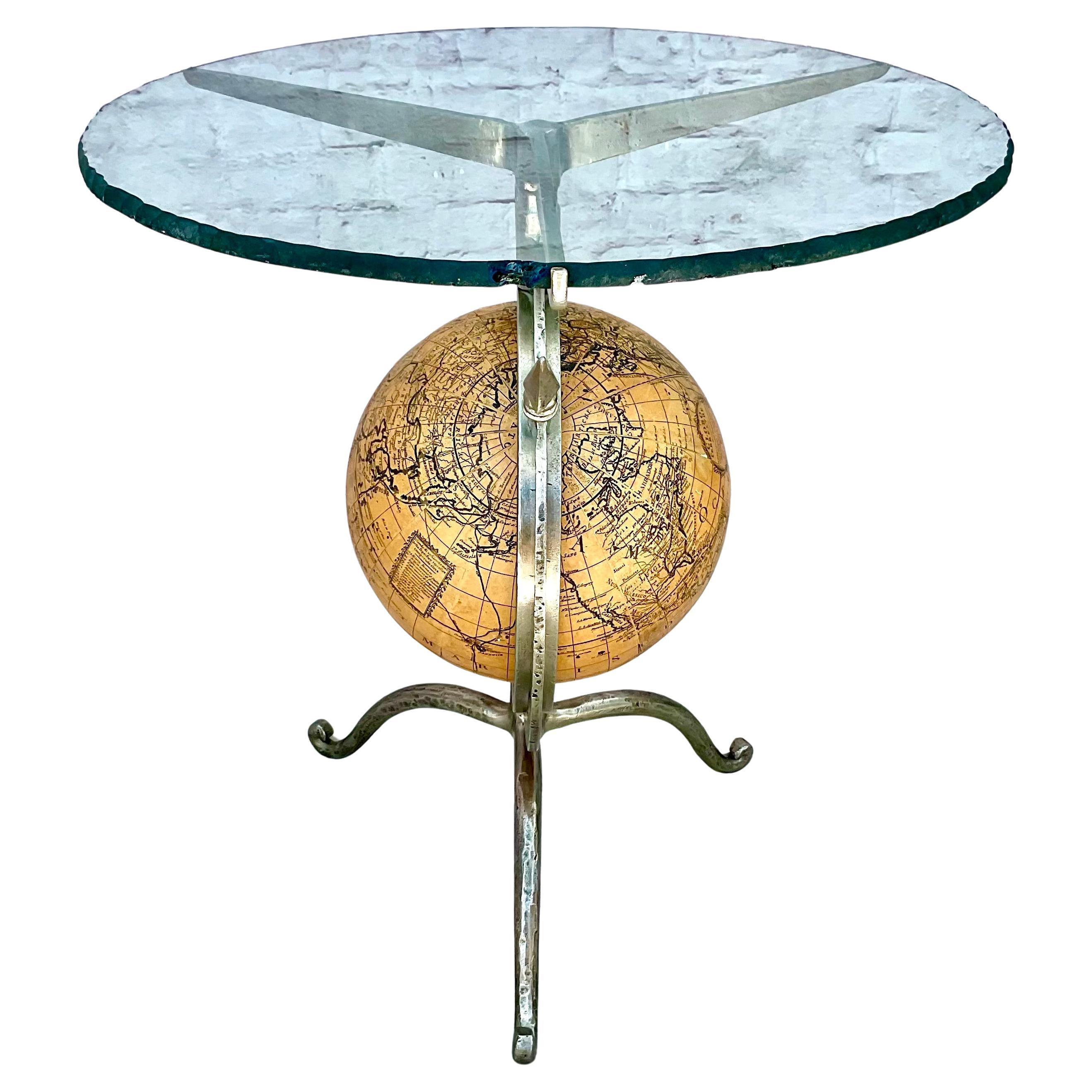 Globe Side Table, Neoclassical Style In Good Condition For Sale In Bradenton, FL