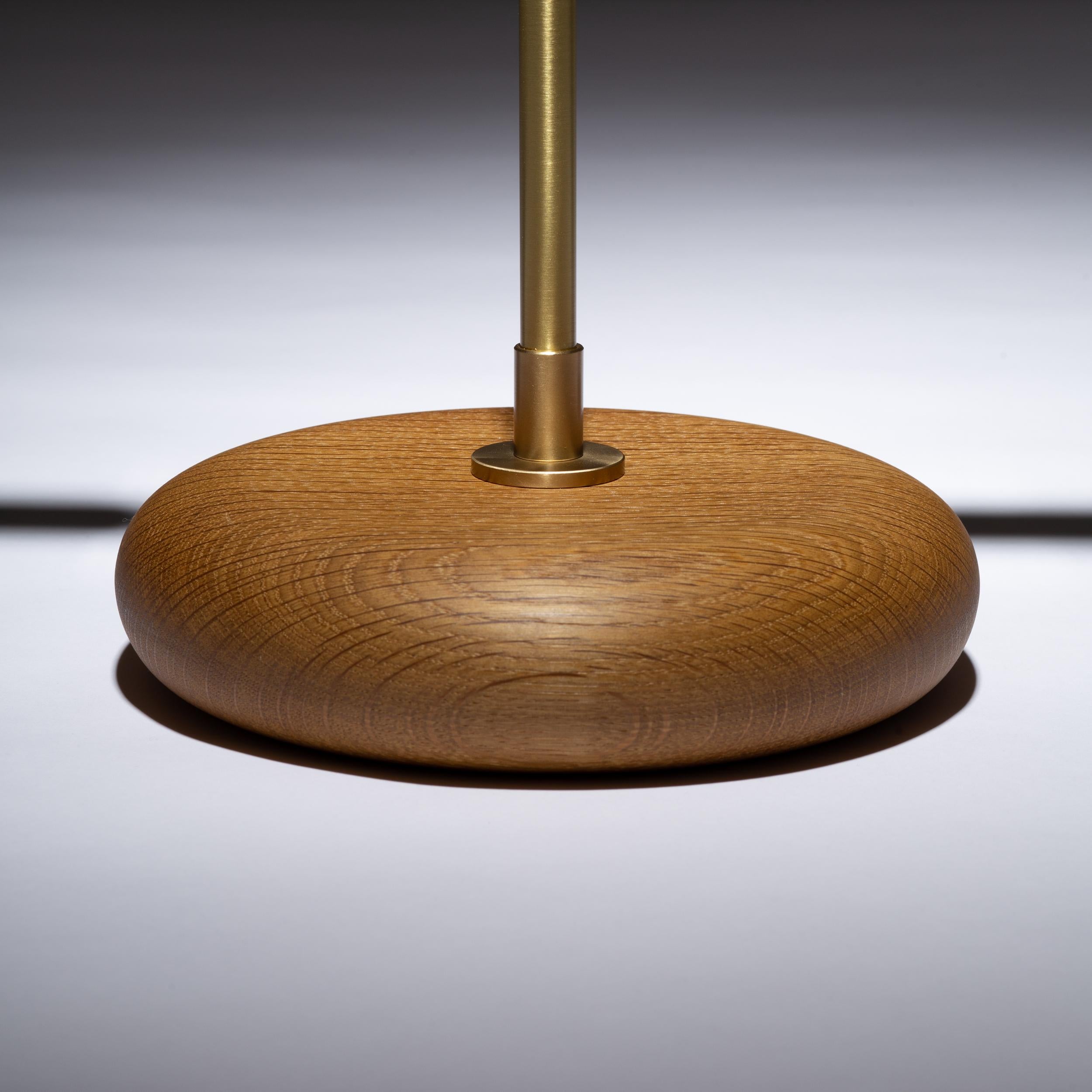 Globe Smoked Oak Pebble Table Lamp For Sale 2