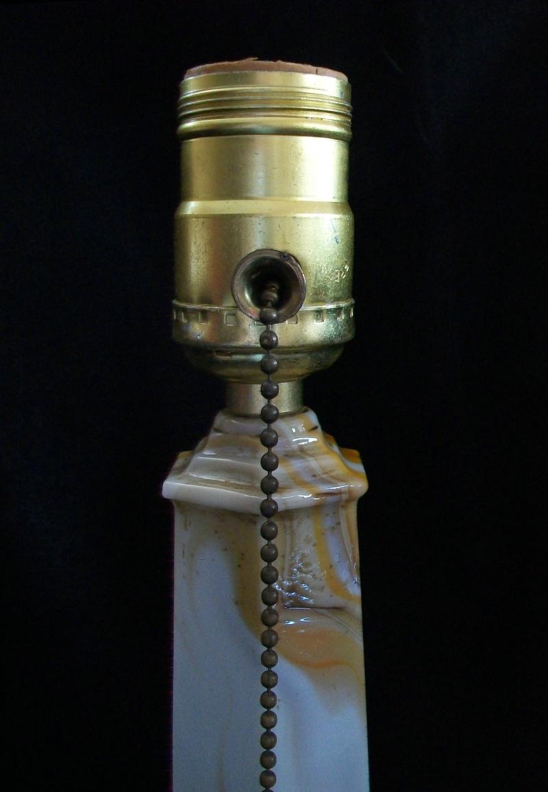 20th Century Globe Specialty Co., Art Deco Slag Glass Lamp Base, U.S.a., circa 1940's For Sale