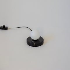 Globe Table Lamp, Research.Lighting, Small, 3in Glass, Black, Marble, Dimmable