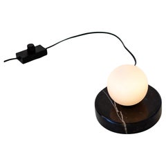 Globe Table Lamp, Research.Lighting, Small, 3in Glass, Black, Marble, Dimmable