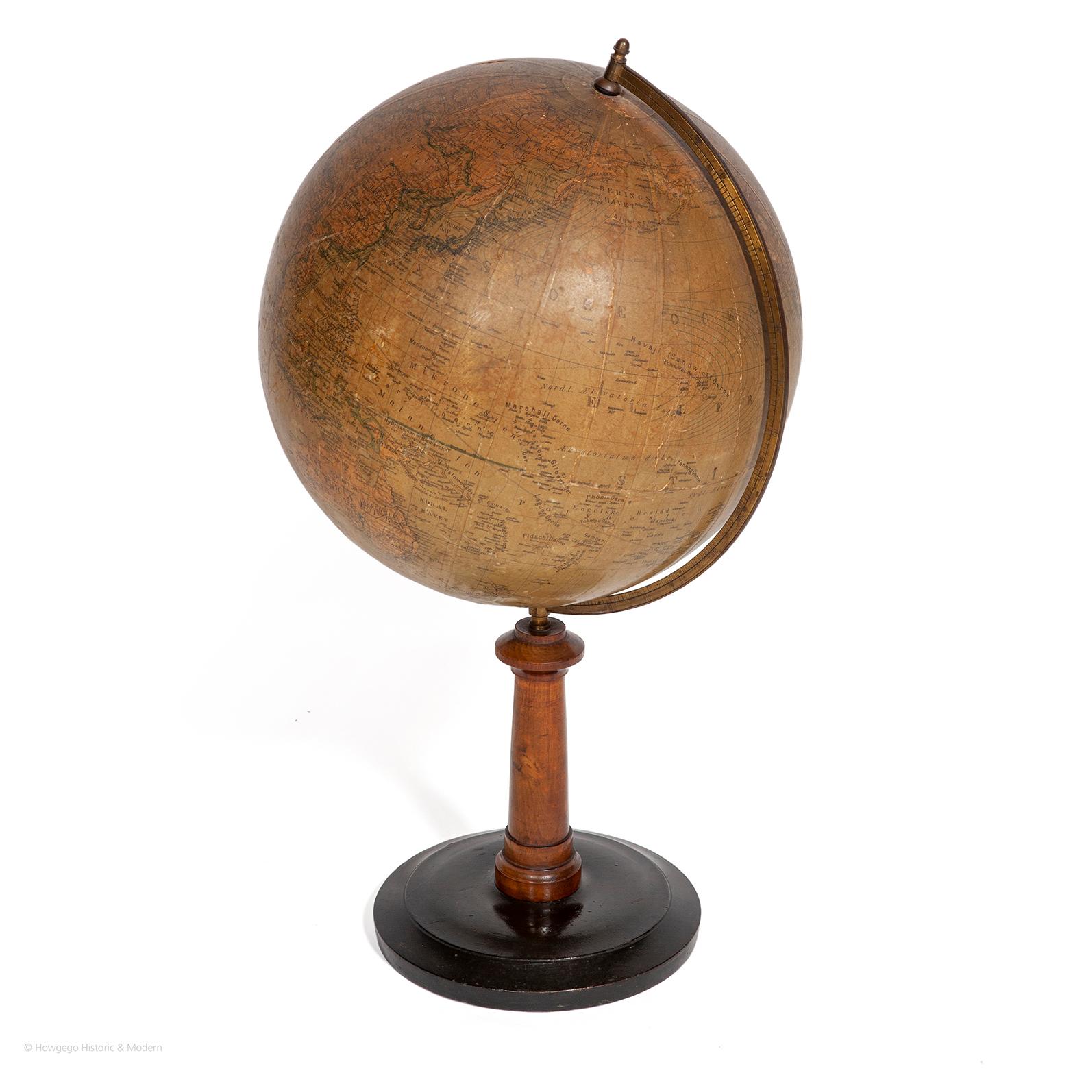 Baroque Revival Globe Table Terrestrial Swedish For Sale