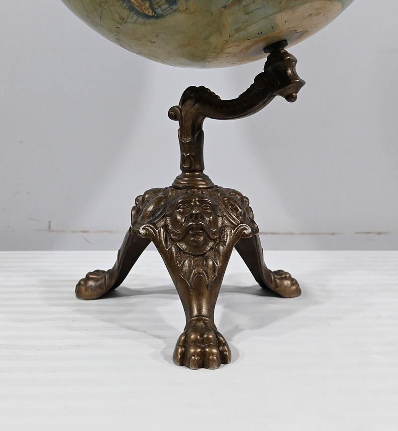 Globe terrestre en papier lithographié et fonte, J.Lebègue & Cie - Fin 19 en vente 2