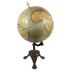 Terrestrial Globe in Lithographed Paper and Cast Iron, J.Lebègue & Cie – Late 19