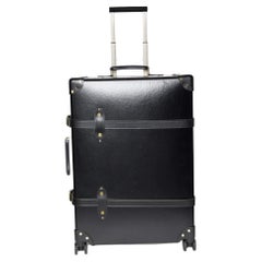 Globus Trotter Schwarzes Faserband und Leder Centenary Carry On Suitcase