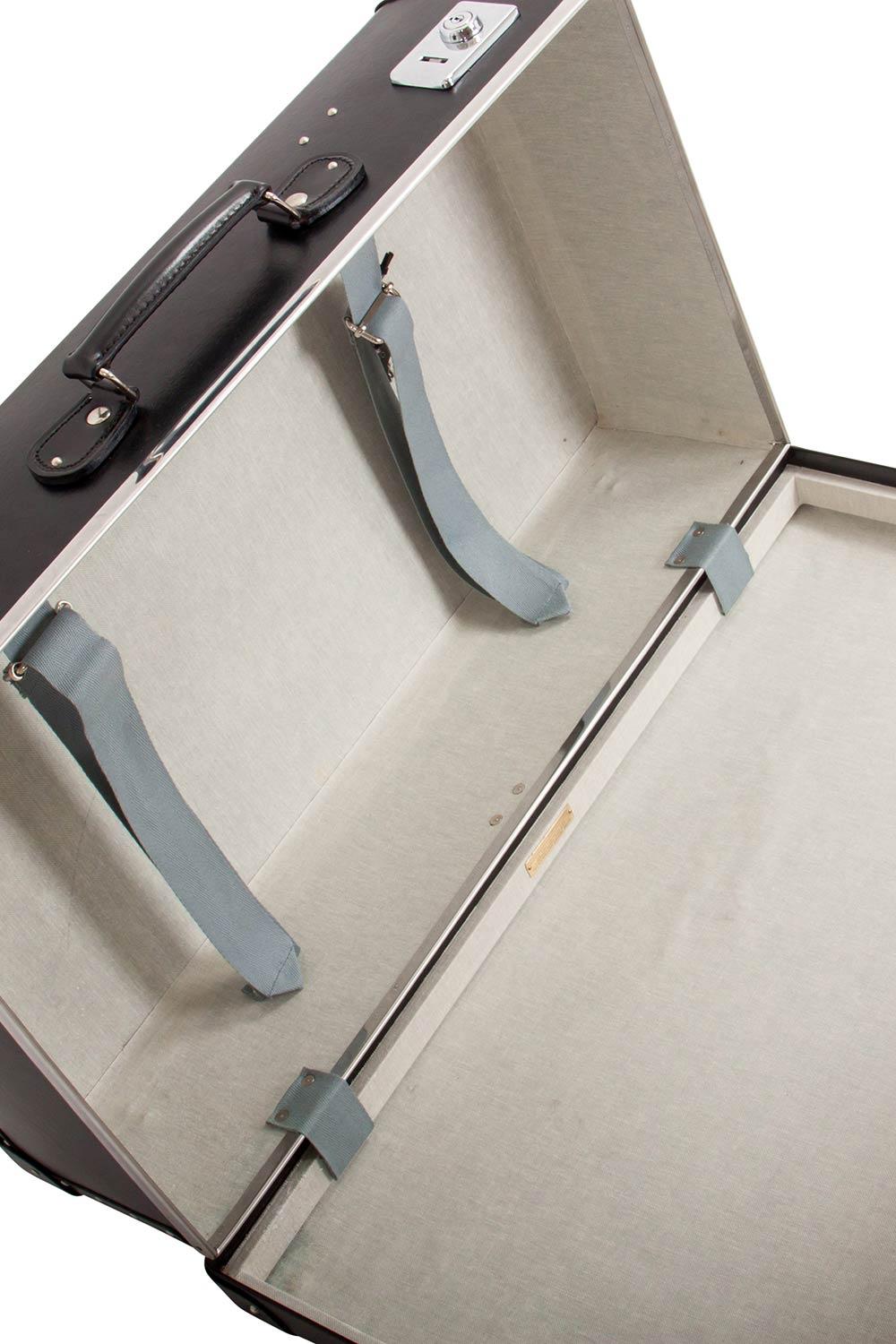 Globe-Trotter Black Plastic and Leather Original 26 Suitcase Luggage 1