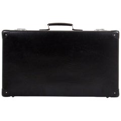Globe-Trotter Black Plastic and Leather Original 26 Suitcase Luggage